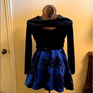 Jodi Kristopher tulle skirt & velvet crop top